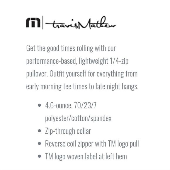 Travis Mathew Crestview 1/4 Zip Pullover Black Logo NWT M - Picture 11 of 11